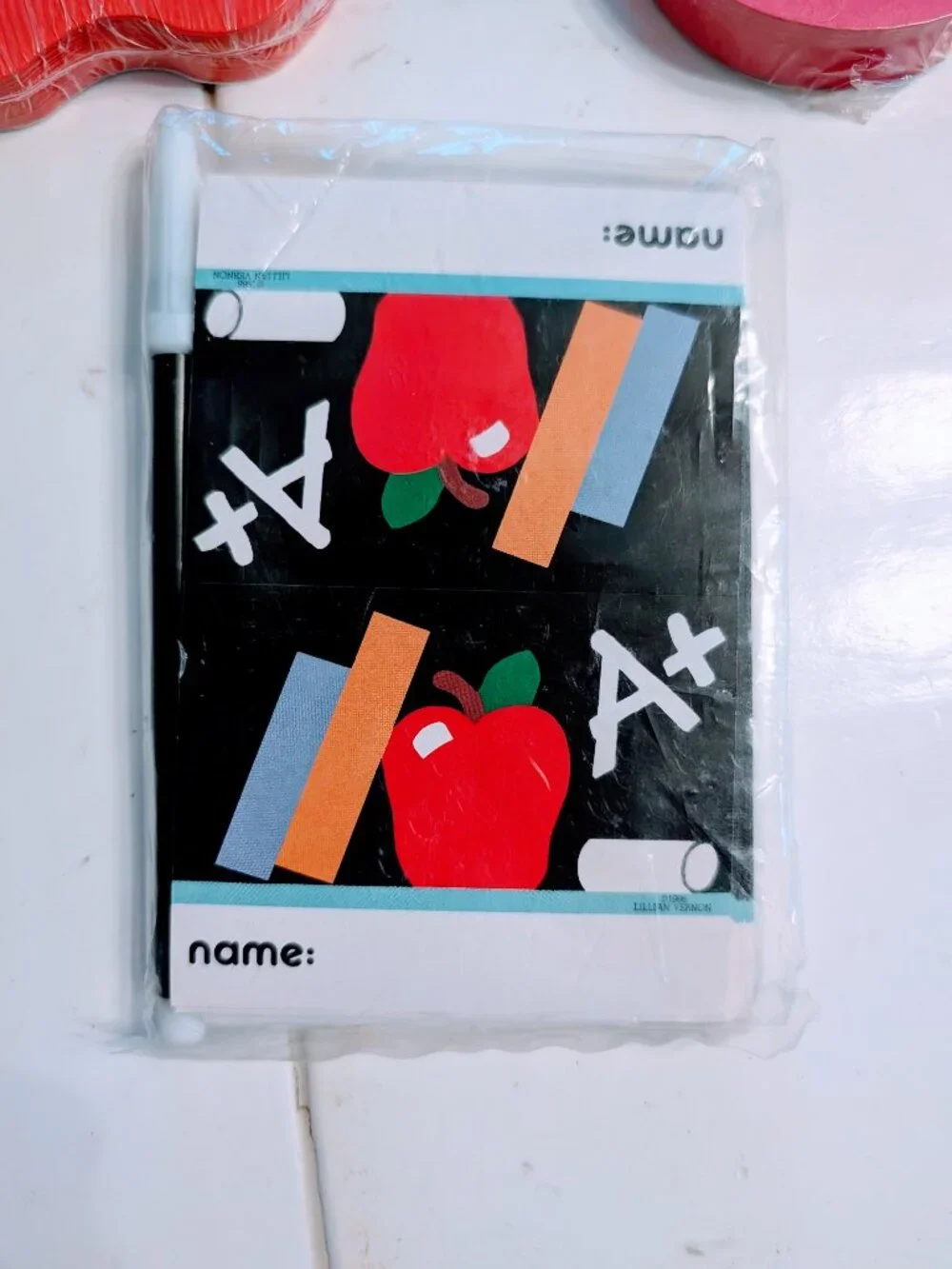 Lot of 3 VTG NOS 1986 Die-Cut Teacher Notepads Labels Hallmark Lillian Vernon